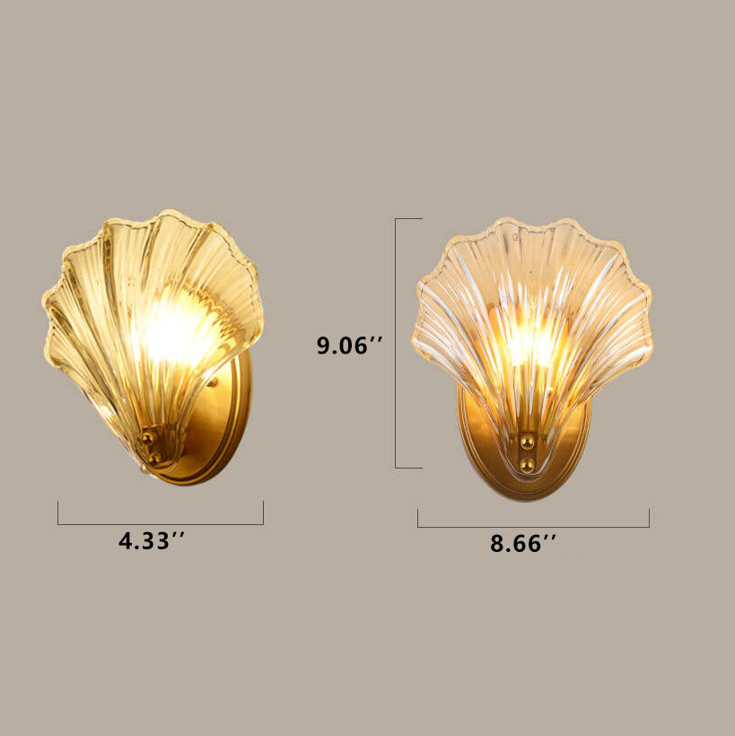 Creative Seashell Glass 1-Light Wall Sconce