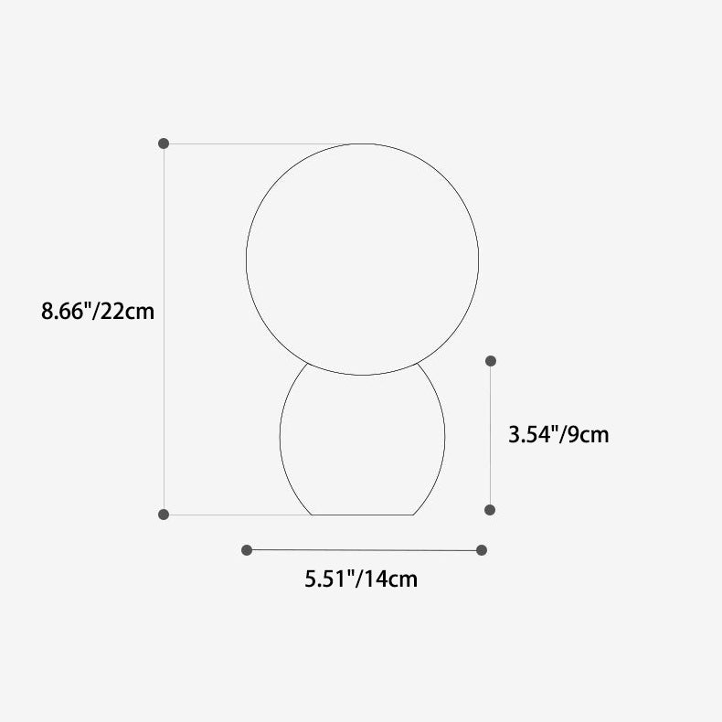 Scandinavian Orb Glass Wood Base 1-Light Table Lamp