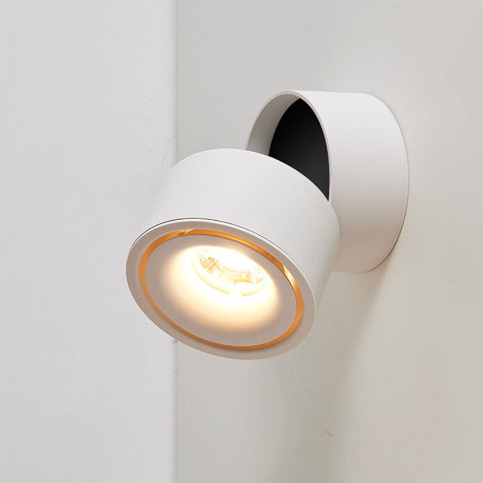 Modern Minimalist Round Aluminium Rotatable Folding Wall Sconce