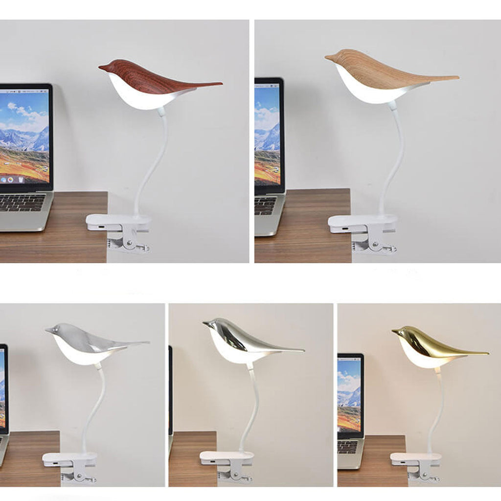 Nordic Creative Bird Clip USB Charging LED Night Table Lamp