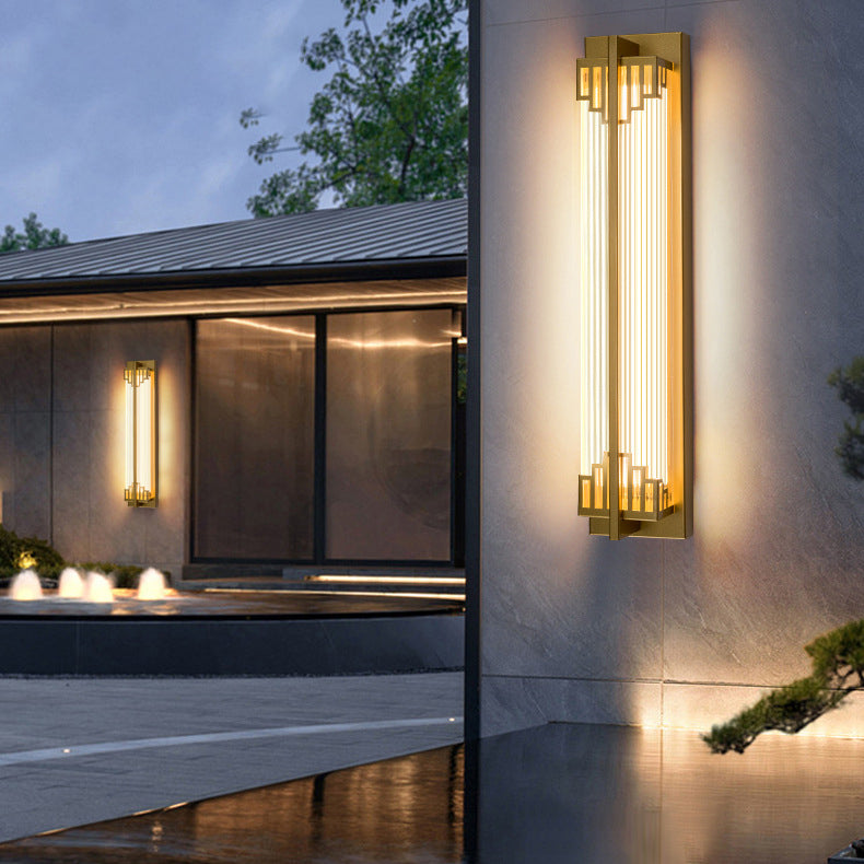 Traditional Chinese Stainless Steel Glass LED Wall Light