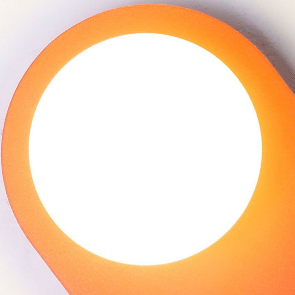 Nordic Minimalist Glass Orange Ring Base 1-Light Wall Sconce
