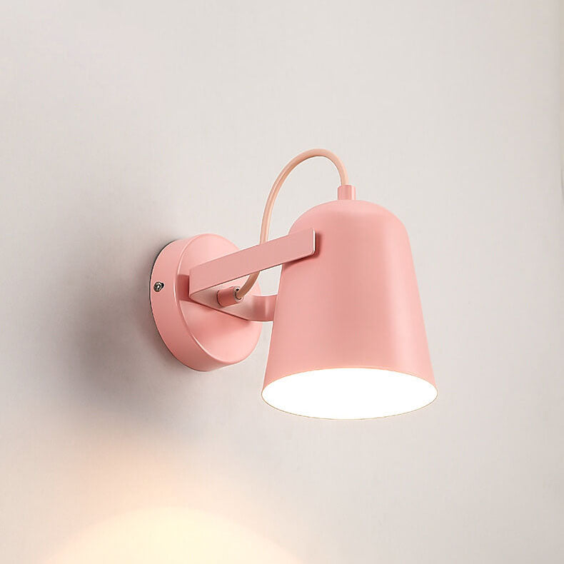 Nordic Macaron Iron Cylinder Dome 1-Light Wall Sconce