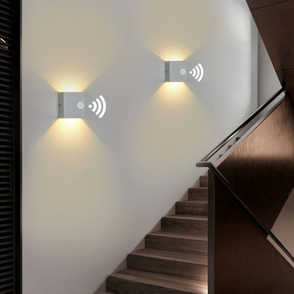 Modern Simple Square LED Body Sensor Wall Sconce