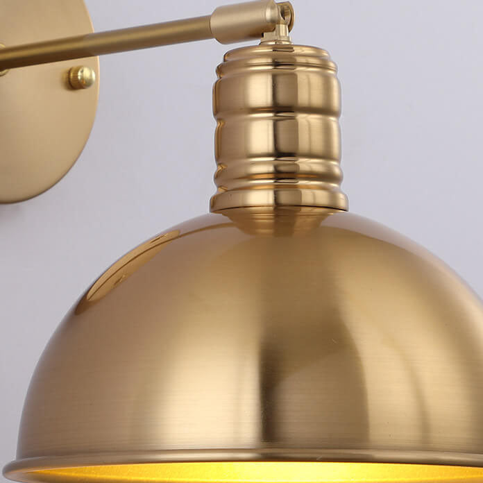 Contemporary Industrial Iron Plated Brass Cone Wall Sconce