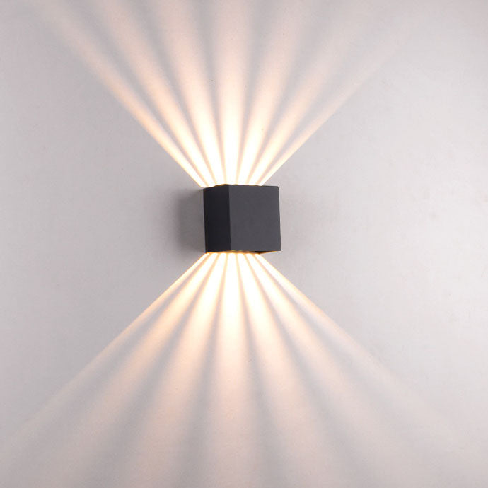 Modern Solid Color Aluminum Square LED Outdoor Wall Light