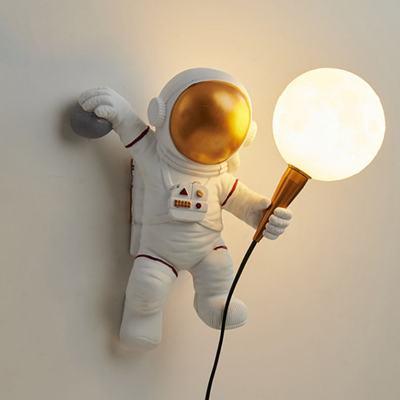 Modern Cartoon Astronaut Wall Sconce 1-Light Wall Sconce