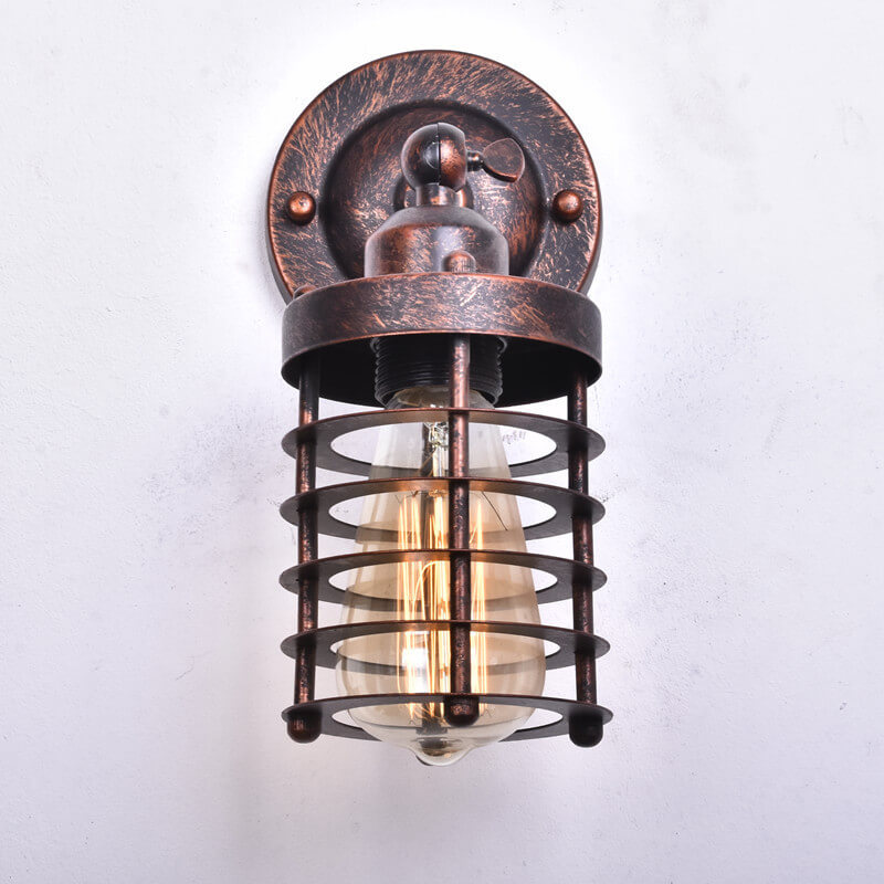 Northern Retro Industrial Wrought Iron 1-Light Wall Sconce