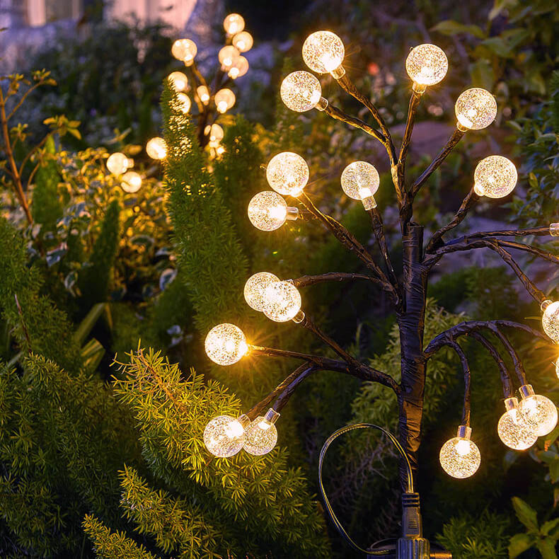 Elegant White 20-Light Outdoor Stake Light