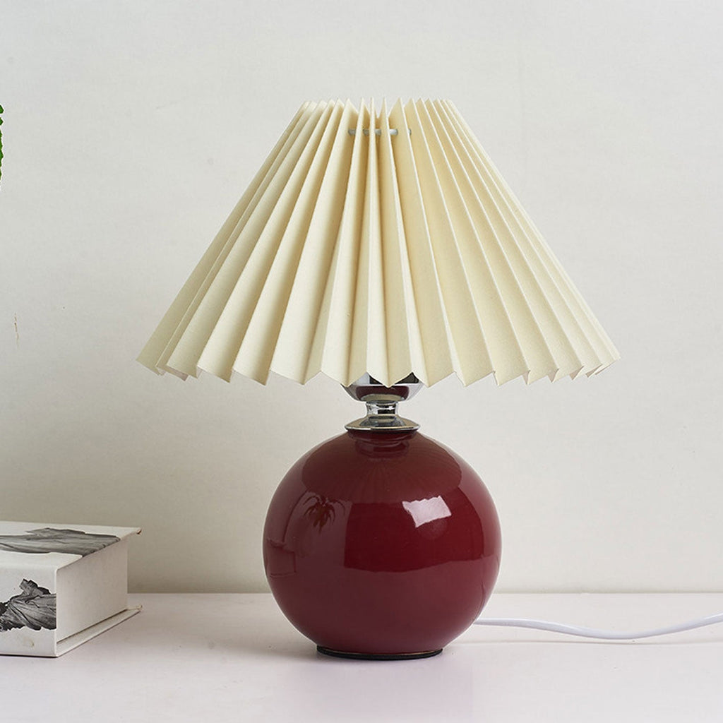 Nordic Minimalist Ceramic Pleated 1-Light Table Lamp