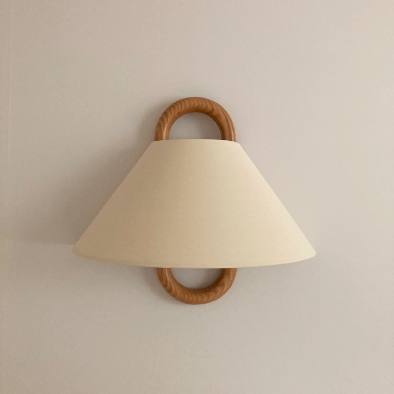 Modern Solid Wood Pleated Semi-Circle Wall Sconce