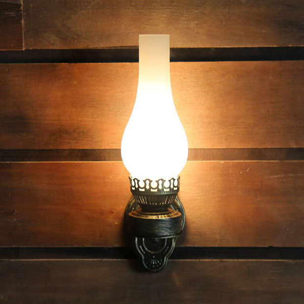 Retro Kerosene-Style 1-Light Wall Sconce