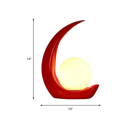 Creative Crescent Night Resin 1-Light Table Lamps Table Lamp