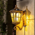 Traditional European Solar Outdoor Lantern Glass Wall Sconce