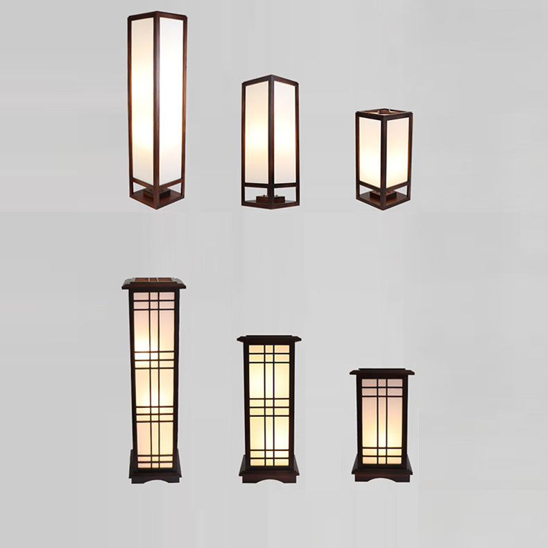 Traditional Chinese Walnut Arc Floor Lamp