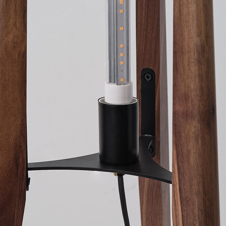 Traditional Chinese Walnut Floor Lamp