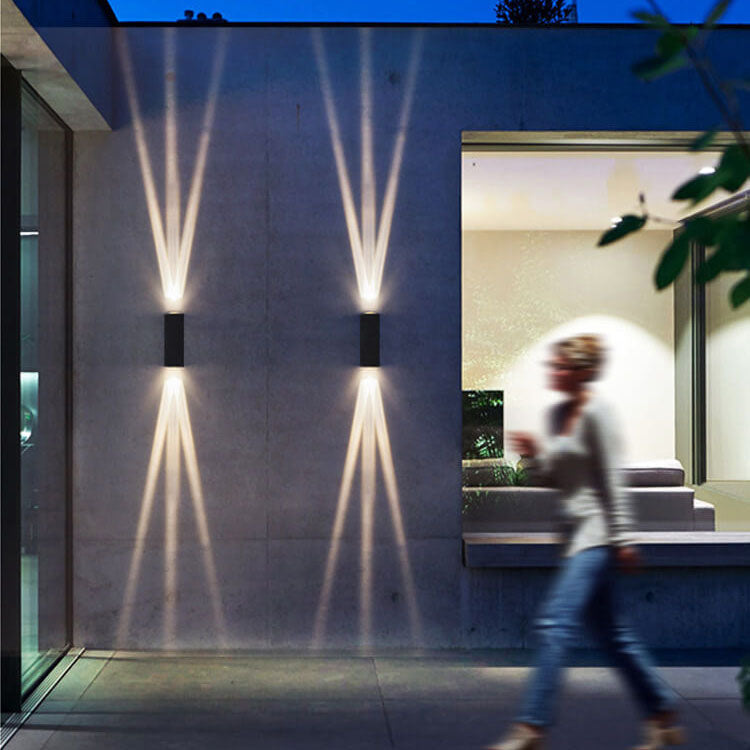 Modern Aluminum Lens Outdoor Double-Head Wall Sconce
