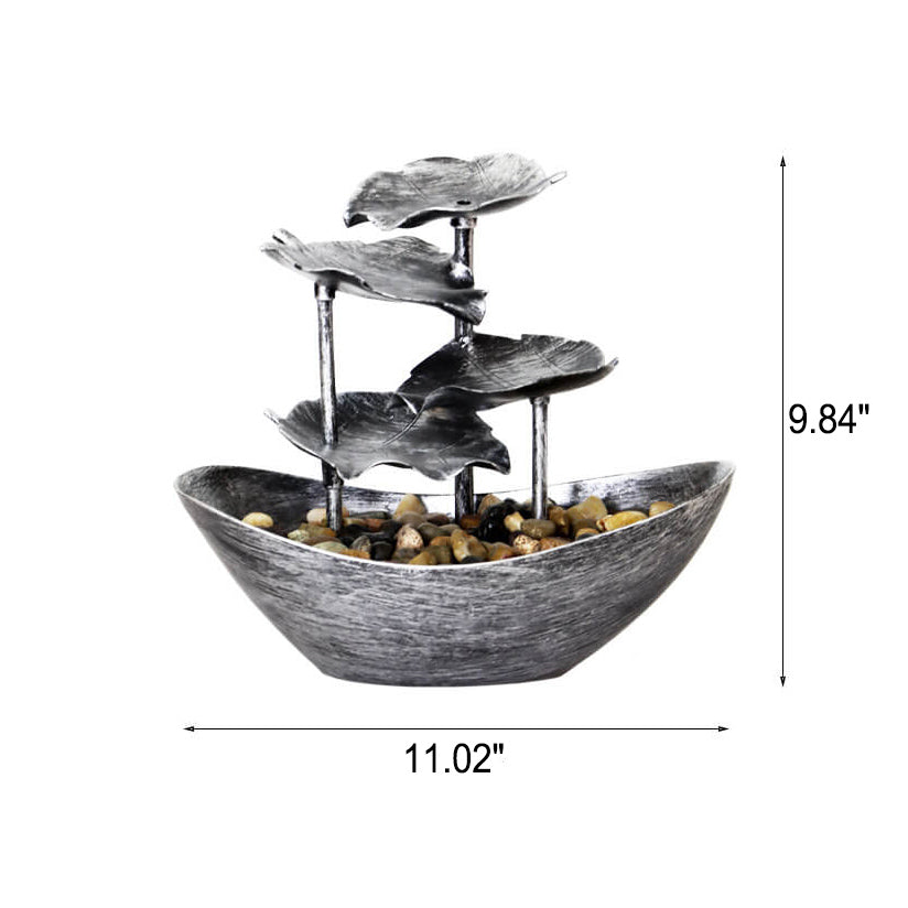 Creative Lotus Leaf Yuanbao Flowing Fountain LED Table Lamp