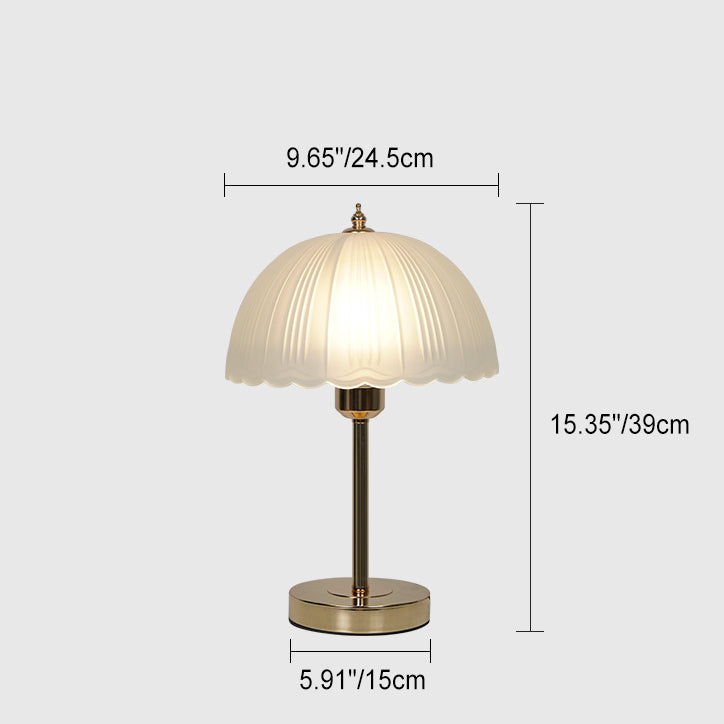 Nordic Iron Glass Dome Petal 1-Light Table Lamp