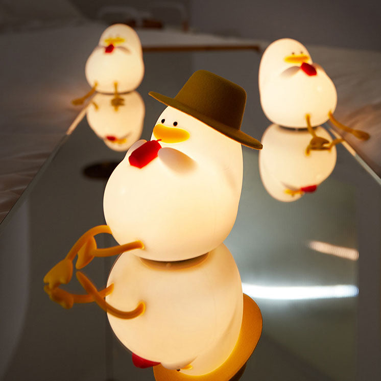 Creative Cartoon Silicone Duck Pat LED Night Table Lamp