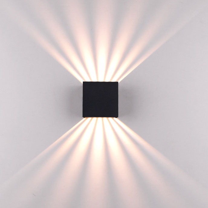 Modern Solid Color Aluminum Square LED Outdoor Wall Light