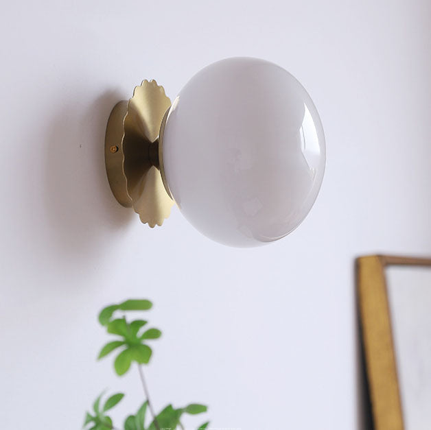 Modern Vintage Iron Glass Round Head Wall Sconce