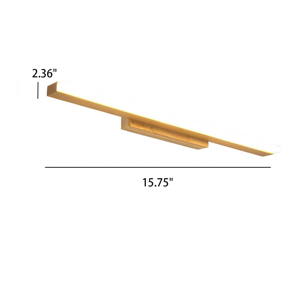 Nordic Minimalist Log Strip Vanity Light LED Wall Sconce