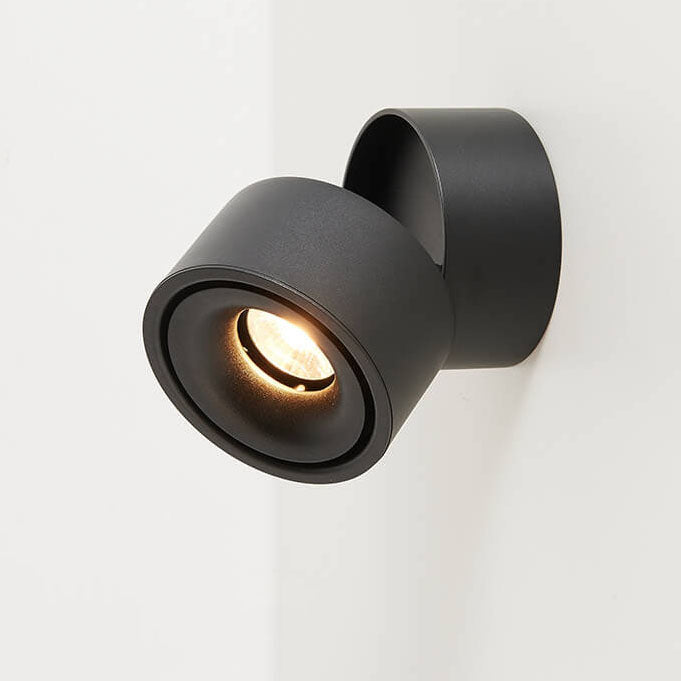 Modern Minimalist Round Aluminium Rotatable Folding Wall Sconce