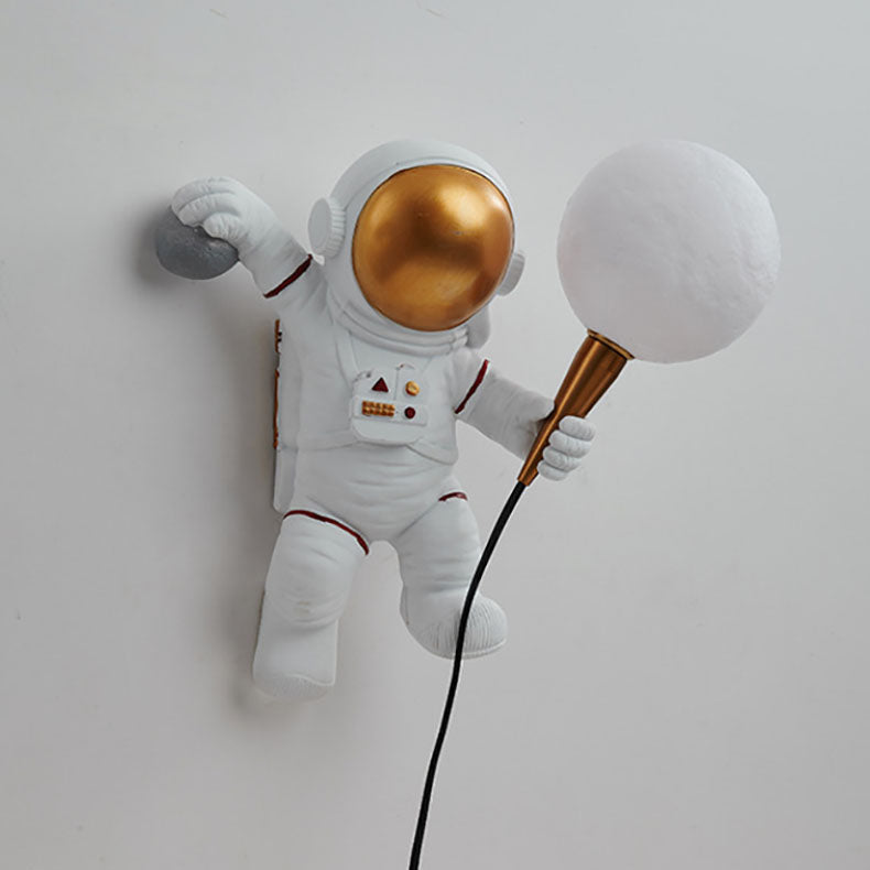 Modern Cartoon Astronaut Wall Sconce 1-Light Wall Sconce
