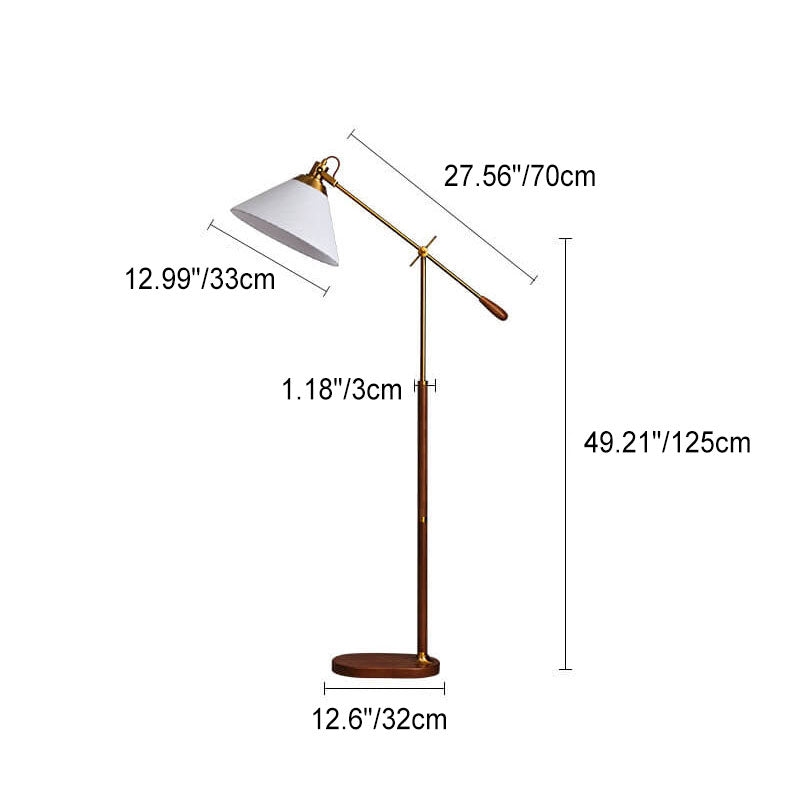 Vintage Black Walnut Floor Lamp