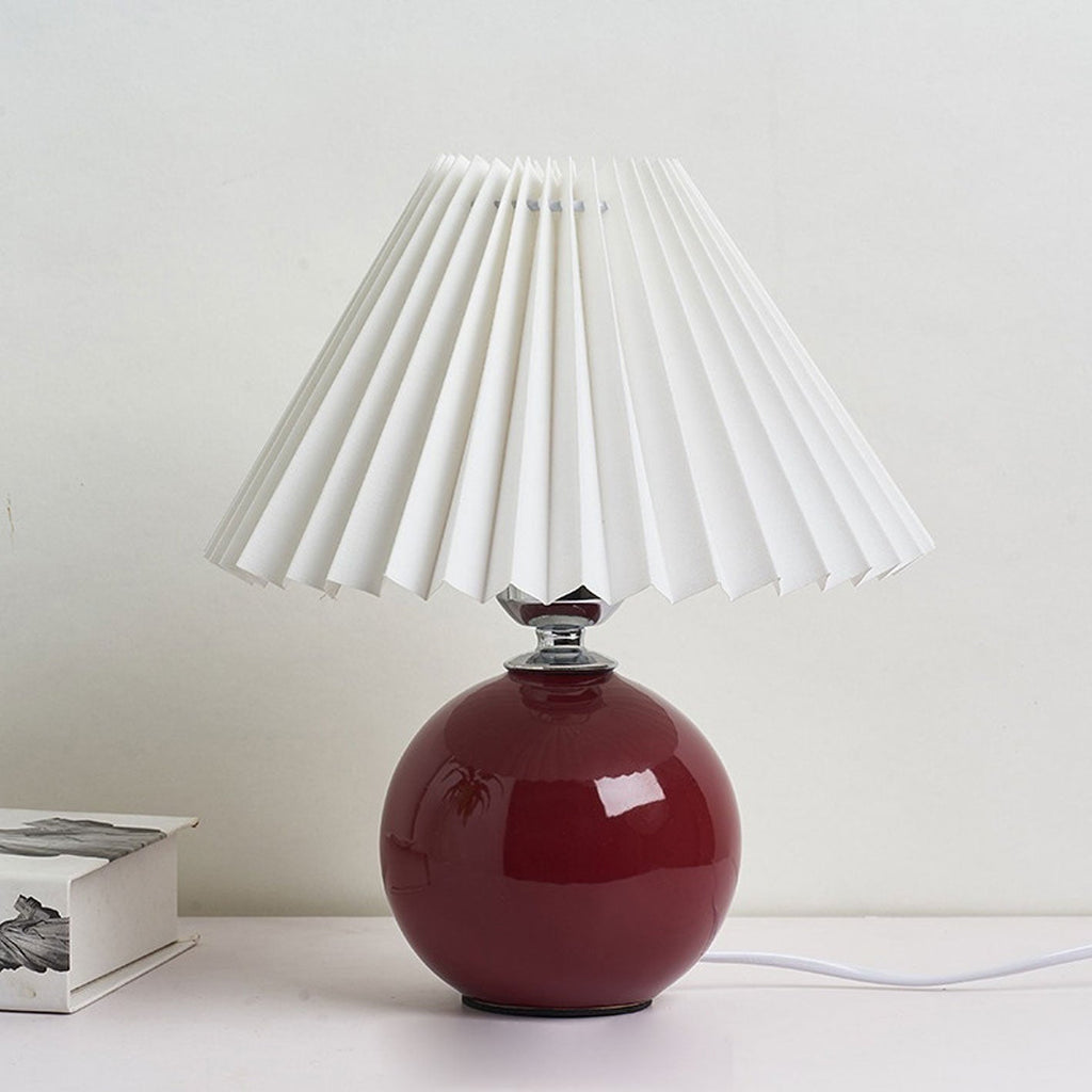 Nordic Minimalist Ceramic Pleated 1-Light Table Lamp