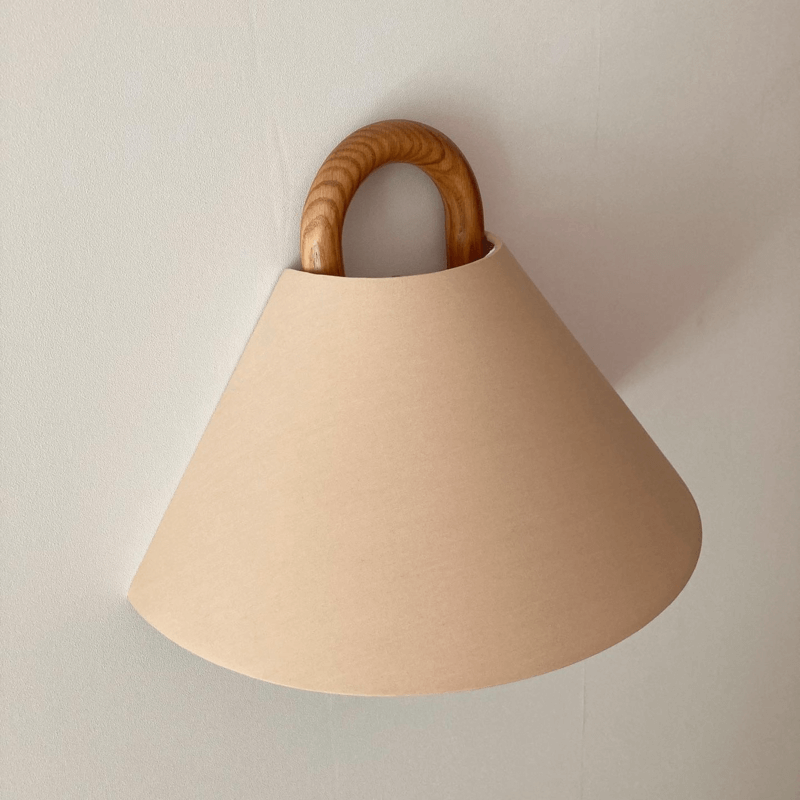Modern Solid Wood Pleated Semi-Circle Wall Sconce