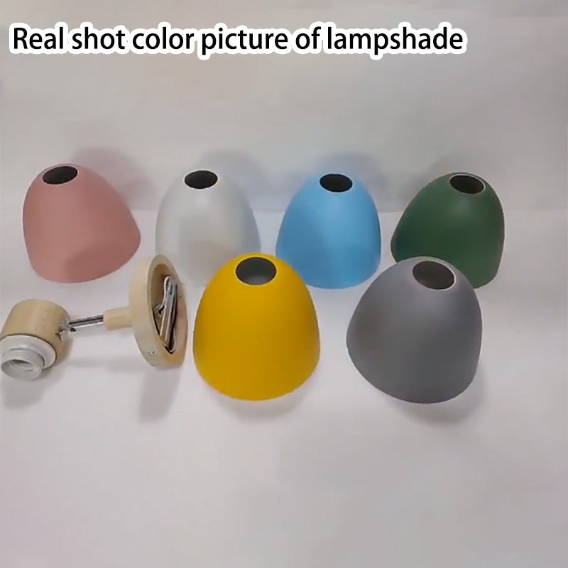Modern Minimalist Macaron Iron Wood Wall Sconce