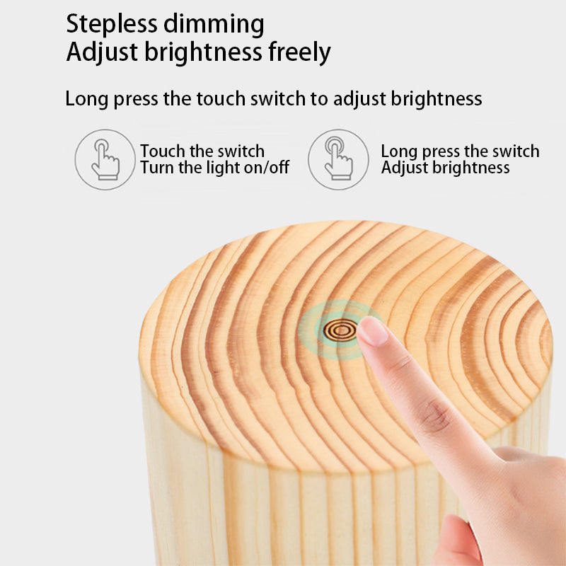 Wood LED Touch Night Light Table Lamp Modern Table Lamp