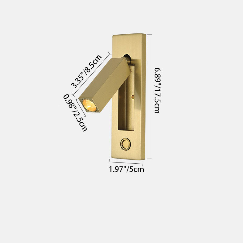 Modern Minimalist Rectangular Recessed Aluminum LED Wall Sconce
