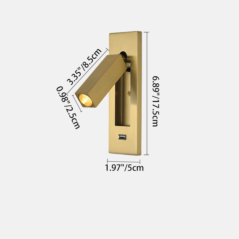 Modern Minimalist Rectangular Recessed Aluminum LED Wall Sconce