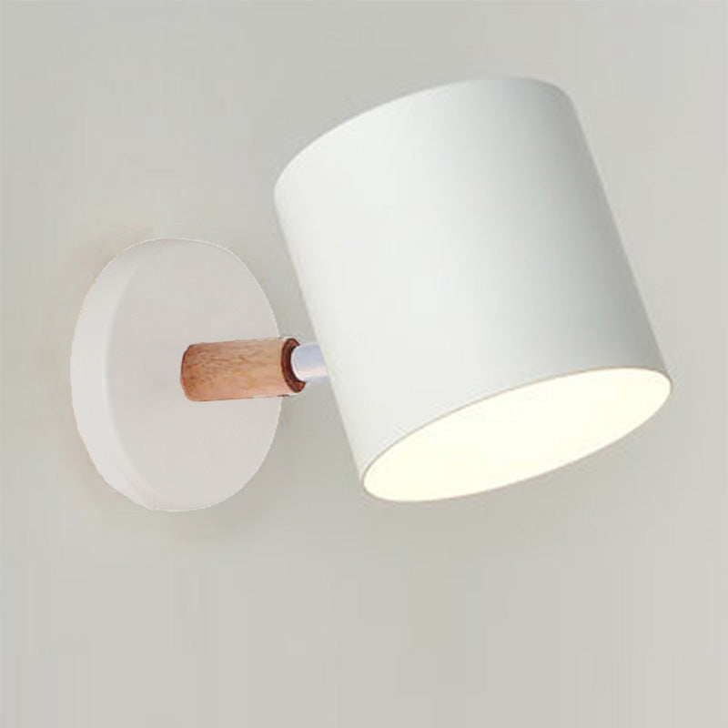 Nordic Macaron Cylinder Rotatable 1-Light Wall Sconce