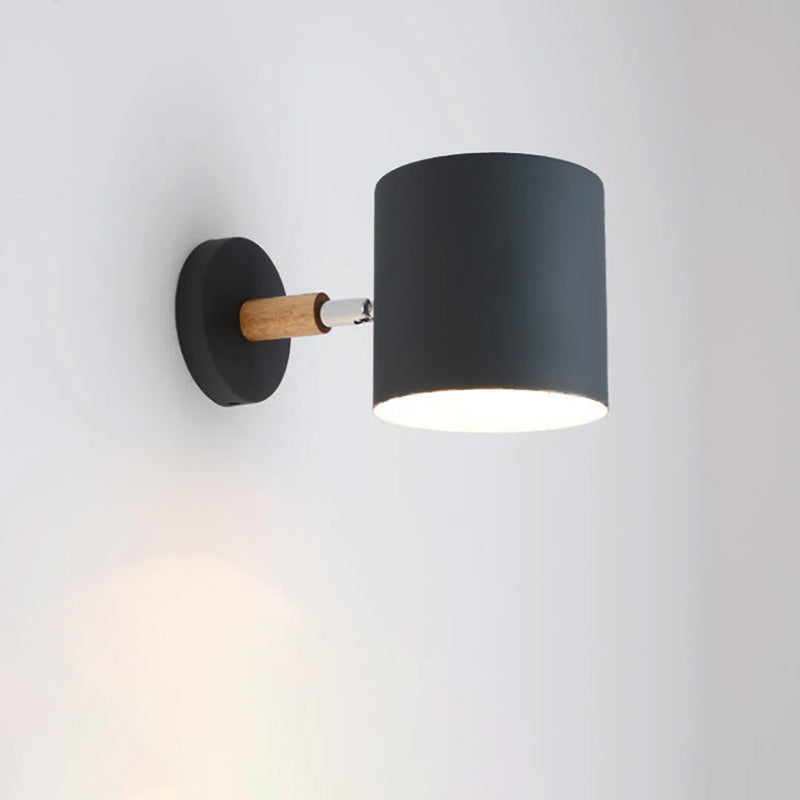 Nordic Macaron Cylinder Rotatable 1-Light Wall Sconce