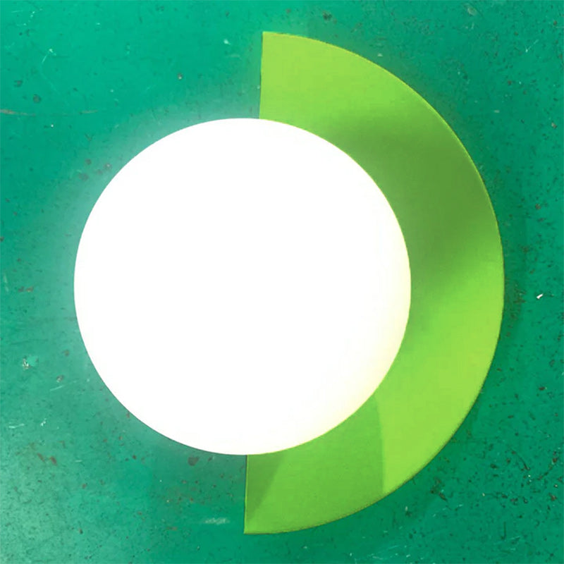 Modern Minimalist Colorful Spherical Glass Wall Sconce