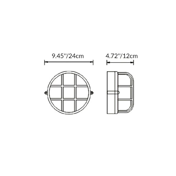 Contemporary Industrial Waterproof Aluminum Glass Wall Sconce