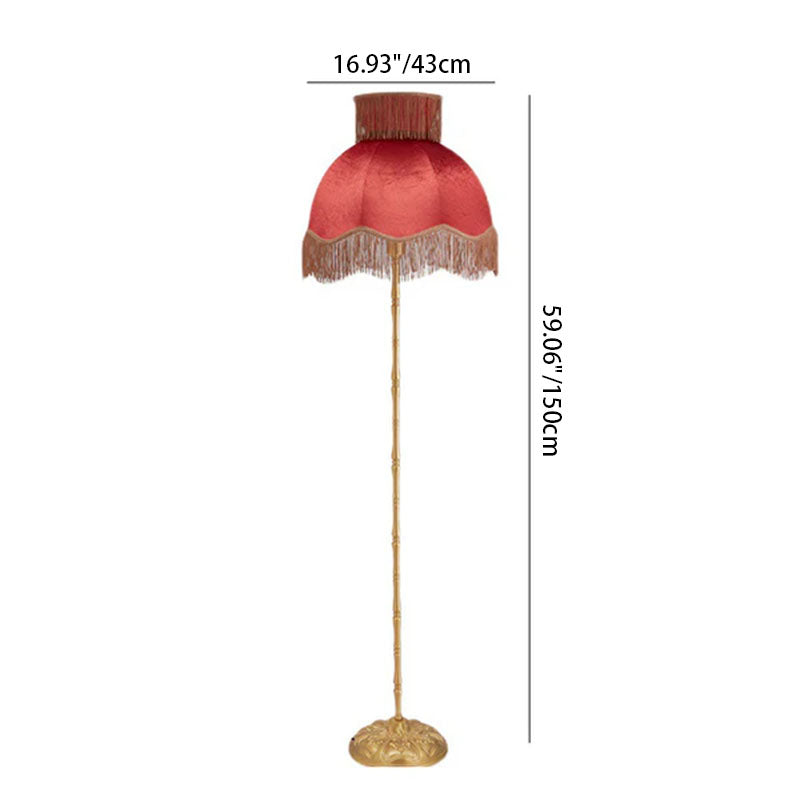 Vintage Red Floor Lamp
