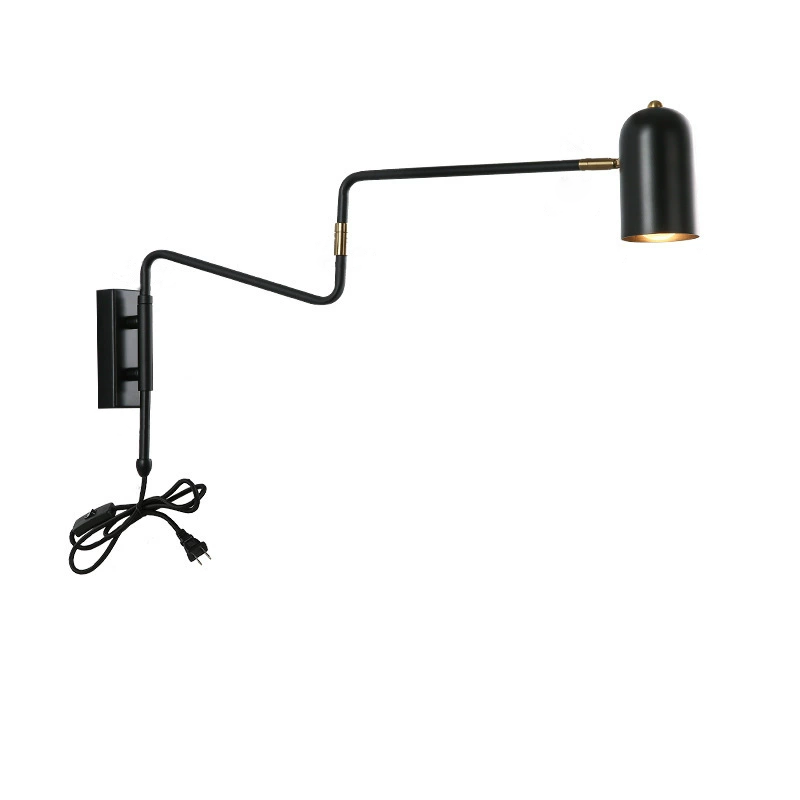 Contemporary Nordic Iron Cylinder Swing Arm Wall Sconce