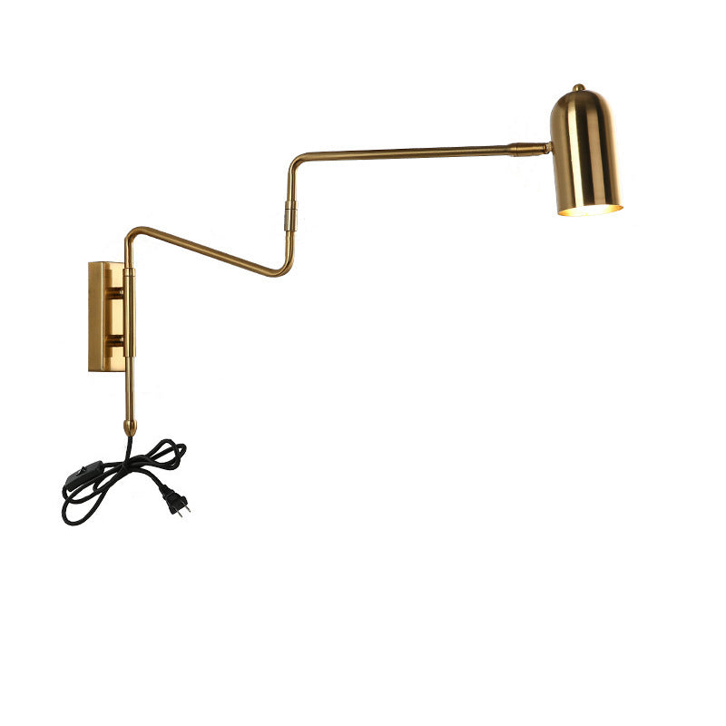 Contemporary Nordic Iron Cylinder Swing Arm Wall Sconce