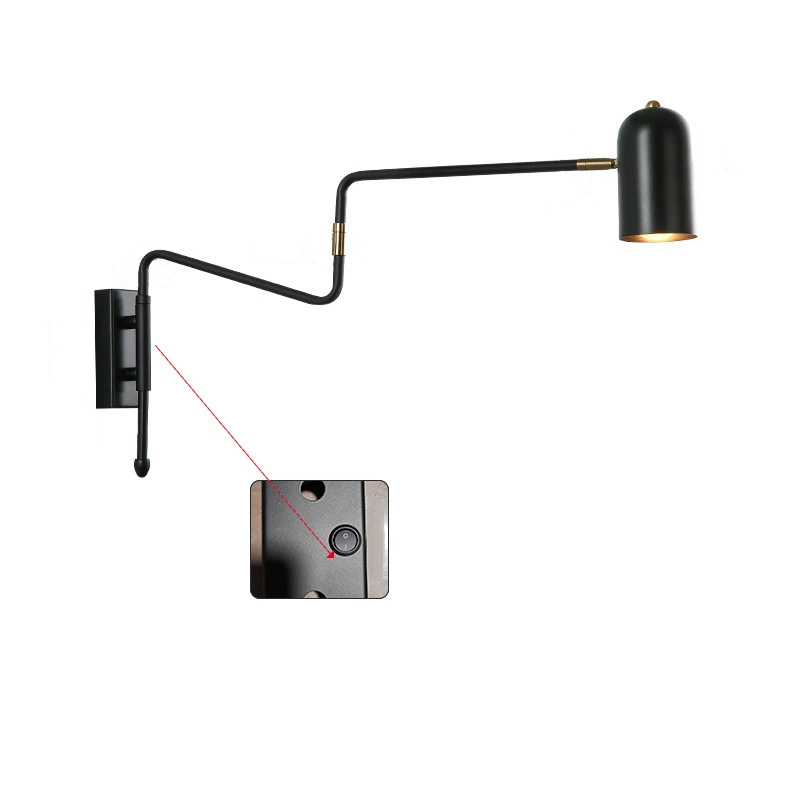 Contemporary Nordic Iron Cylinder Swing Arm Wall Sconce