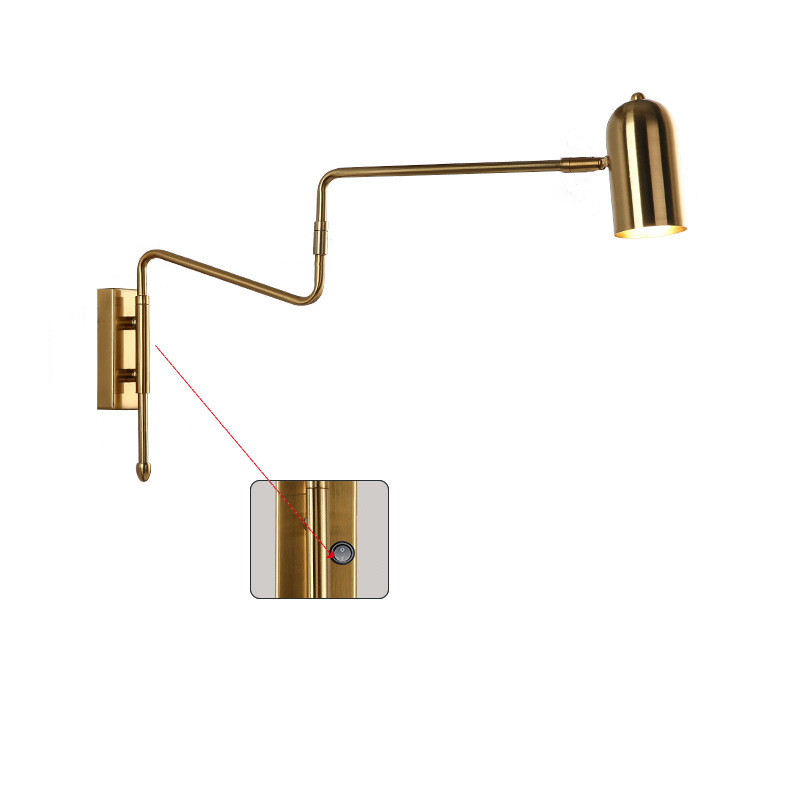 Contemporary Nordic Iron Cylinder Swing Arm Wall Sconce