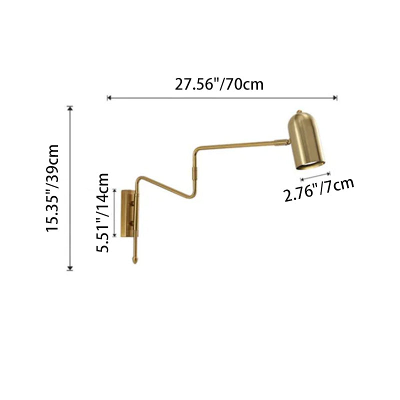 Contemporary Nordic Iron Cylinder Swing Arm Wall Sconce