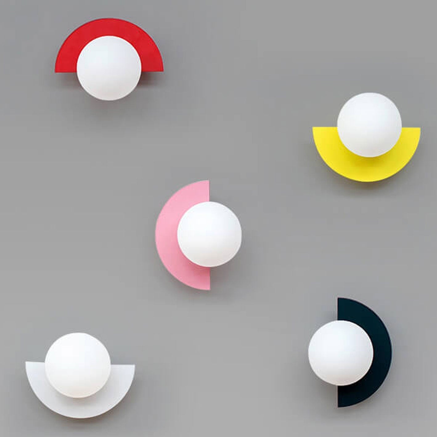 Modern Minimalist Colorful Spherical Glass Wall Sconce
