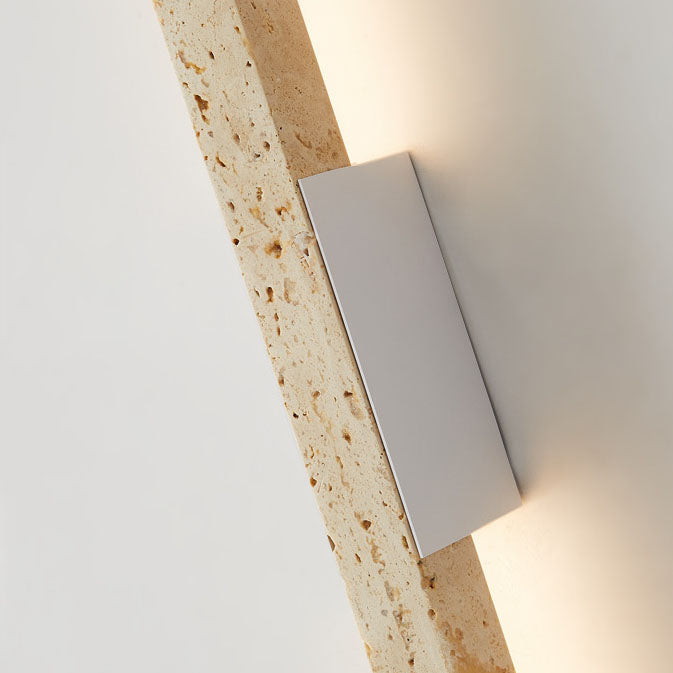Japanese Wabi-Sabi Travertine Long Strip LED Wall Sconce