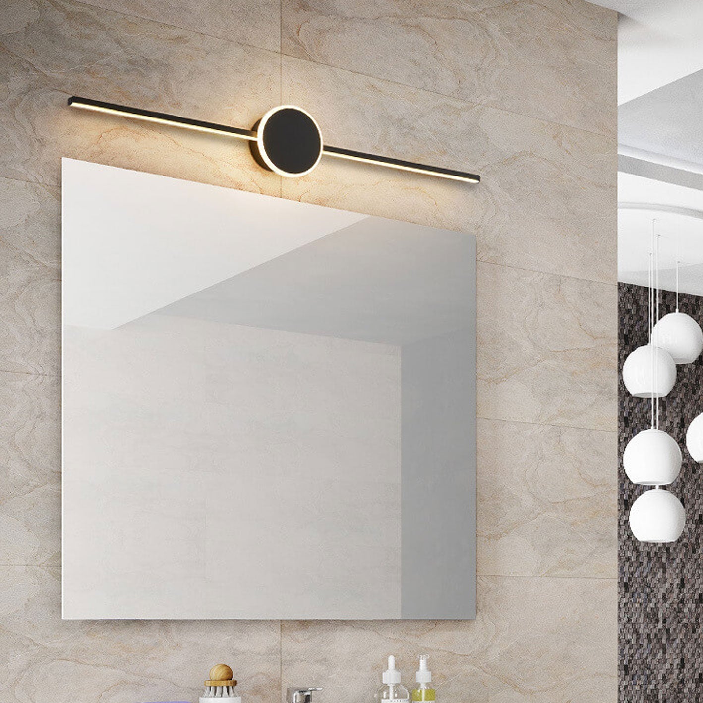 Nordic Minimalist Long Disc LED Bathroom Vanity Wall Sconce