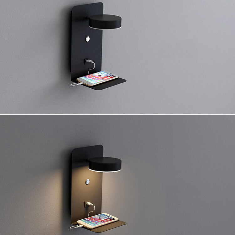 Modern Iron Square LED USB Rechargeable Wall Sconce